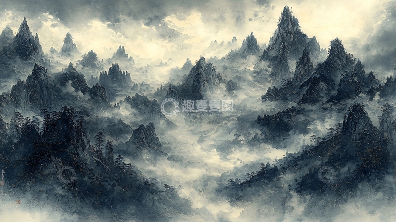 高清大图下载【趣麦麦图】云海山峰