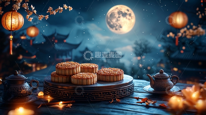 高清大图下载【趣麦麦图】中秋节夜景