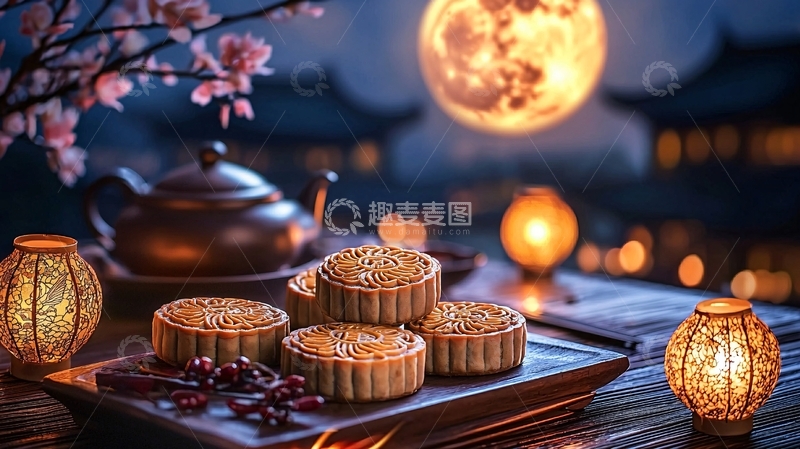 高清大图下载【趣麦麦图】中秋节月亮