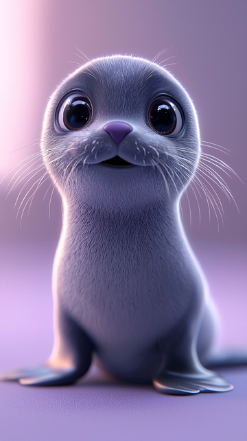 萌萌哒卡通小海豹