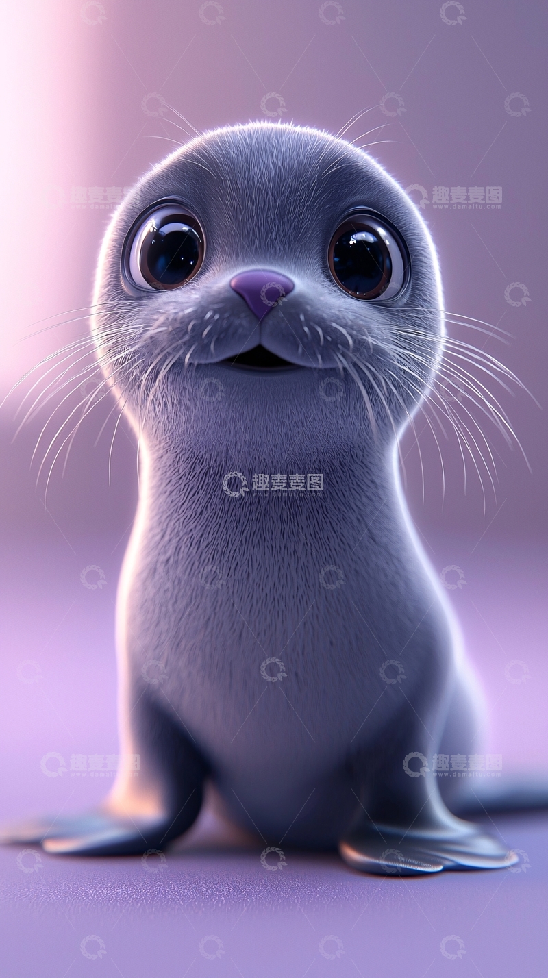 高清大图下载【趣麦麦图】萌萌哒卡通小海豹