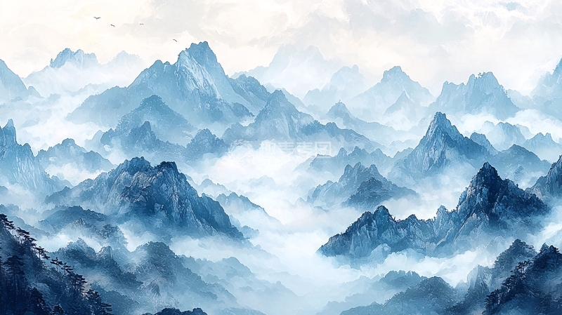 高清大图下载【趣麦麦图】水墨山水画1005