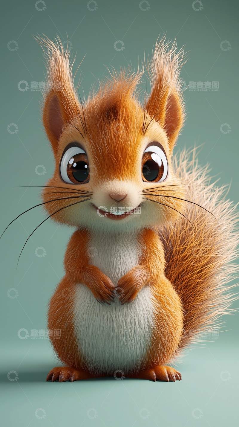 高清大图下载【趣麦麦图】可爱卡通小松鼠