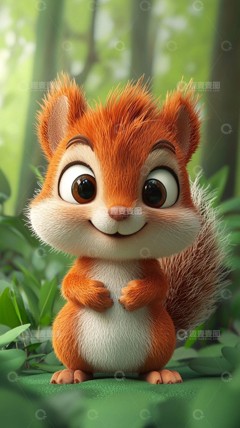 高清大图下载【趣麦麦图】超萌卡通小松鼠