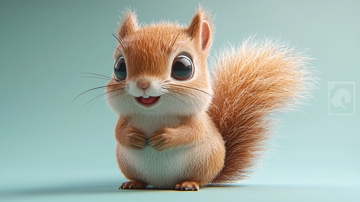 可爱卡通小松鼠