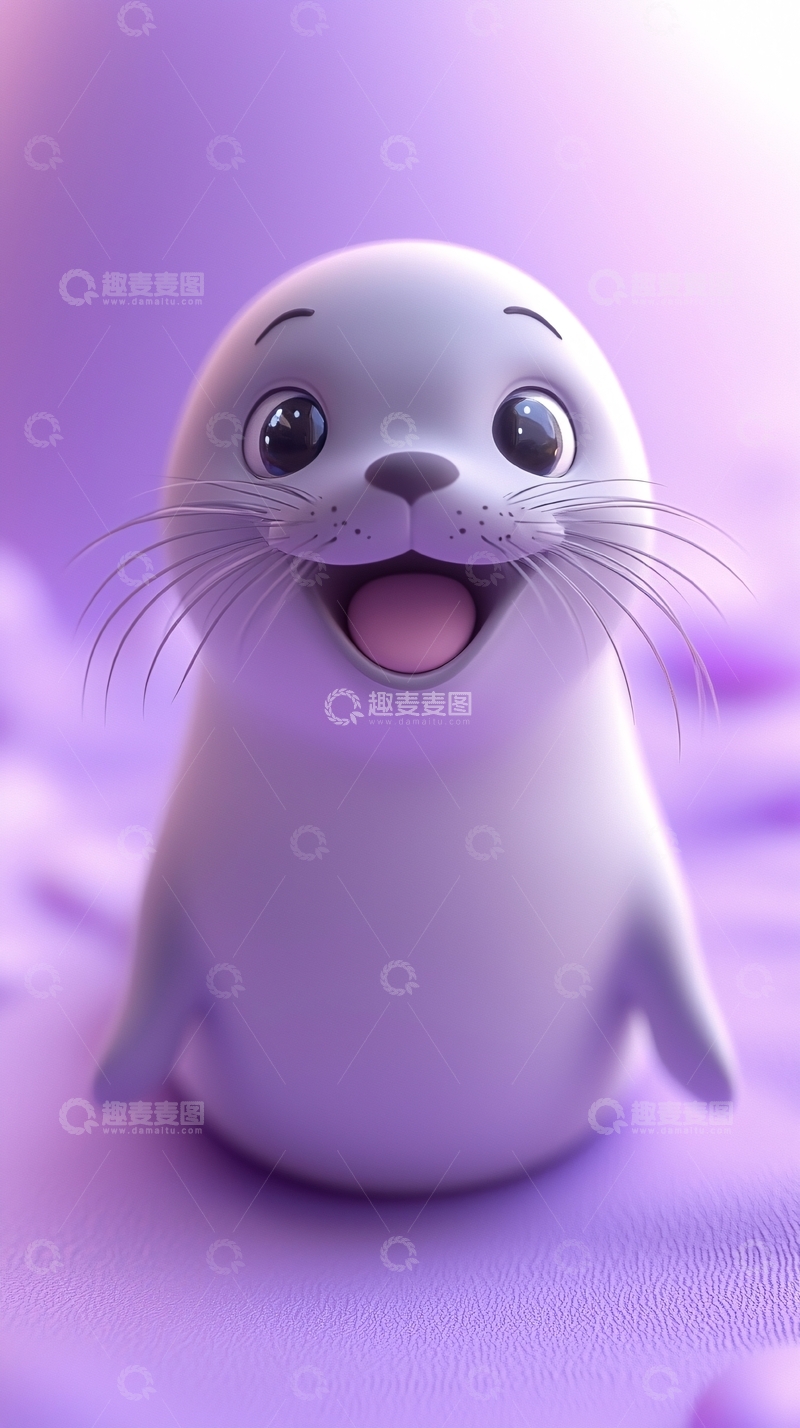 高清大图下载【趣麦麦图】卡通小海豹