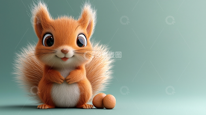 高清大图下载【趣麦麦图】可爱卡通小松鼠