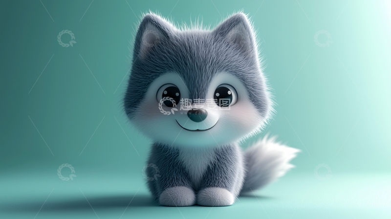 高清大图下载【趣麦麦图】可爱卡通哈士奇