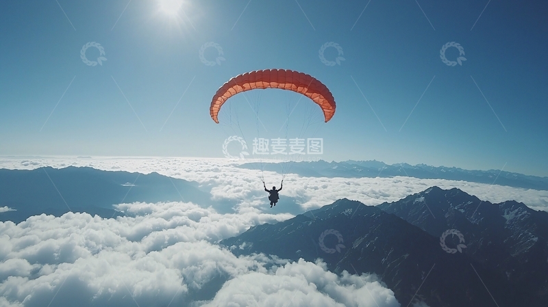 高清大图下载【趣麦麦图】空中滑翔伞