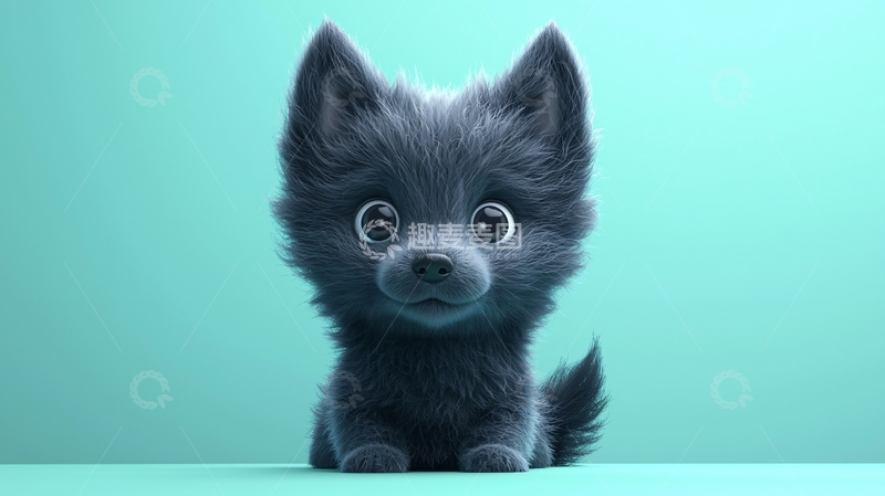 高清大图下载【趣麦麦图】卡通小黑狗