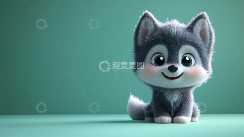 高清大图下载【趣麦麦图】卡通哈士奇小狗