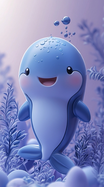 可爱卡通小鲸鱼