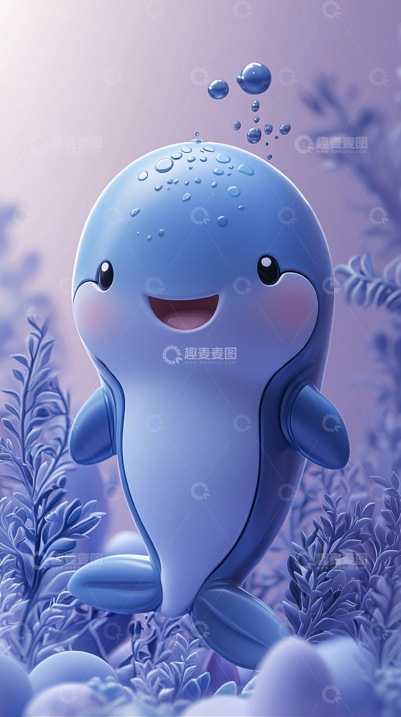 高清大图下载【趣麦麦图】可爱卡通小鲸鱼