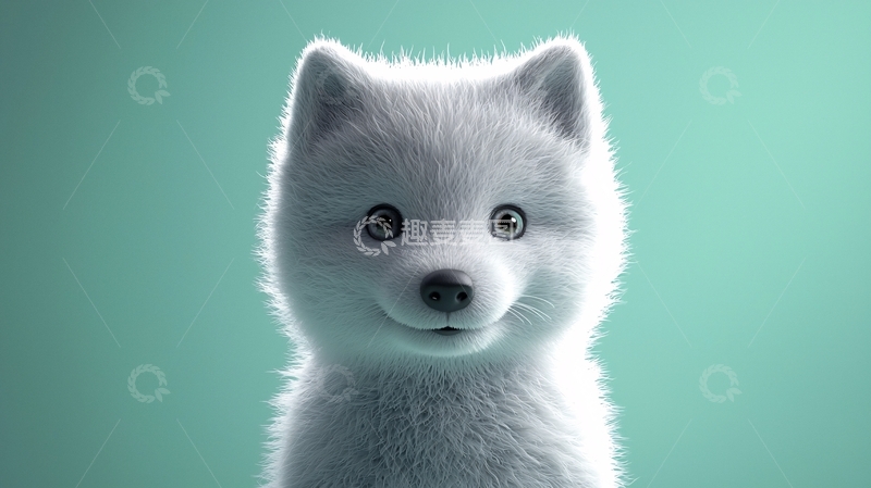 高清大图下载【趣麦麦图】萌宠白狐