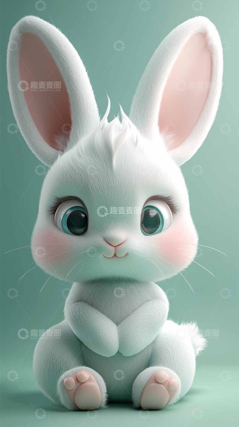 高清大图下载【趣麦麦图】可爱卡通小白兔
