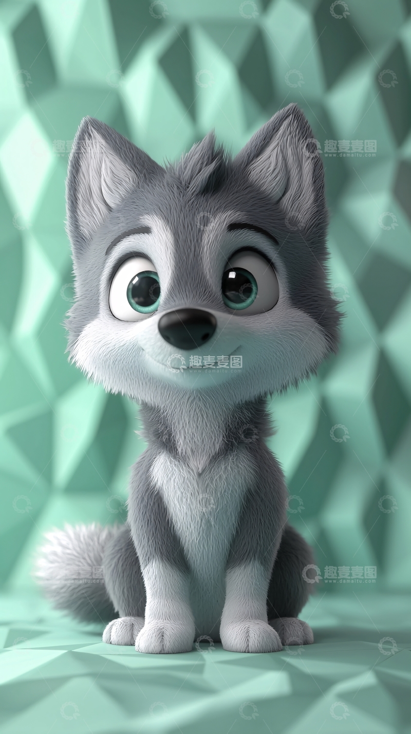 高清大图下载【趣麦麦图】卡通小狼