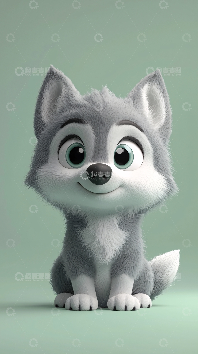 高清大图下载【趣麦麦图】卡通小狼