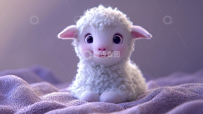高清大图下载【趣麦麦图】可爱的小绵羊1