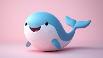 粉色背景卡通鲸鱼