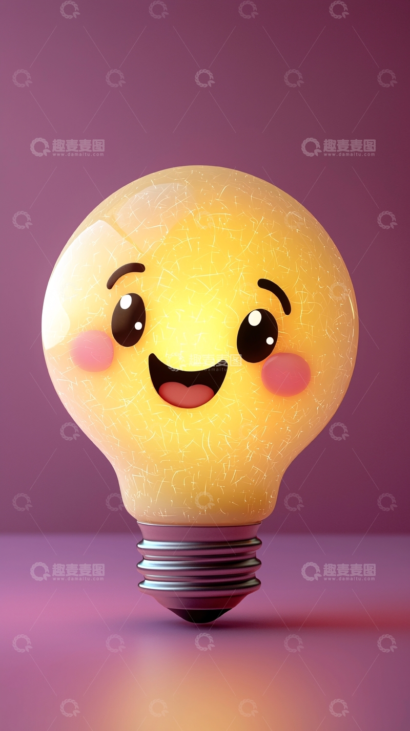 高清大图下载【趣麦麦图】可爱卡通灯泡