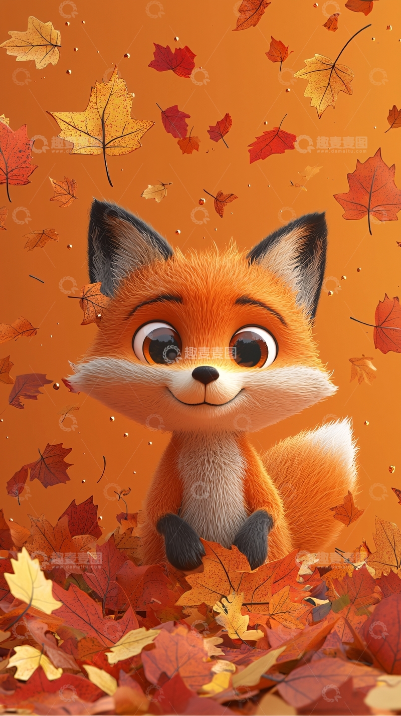 高清大图下载【趣麦麦图】可爱卡通狐狸