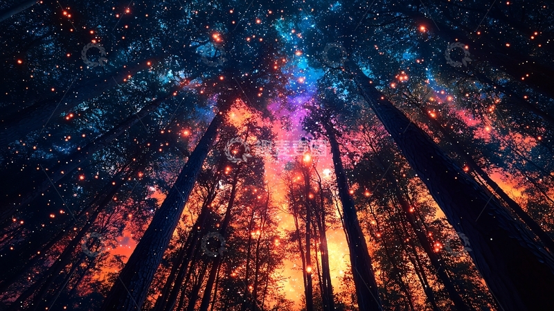 高清大图下载【趣麦麦图】星空森林
