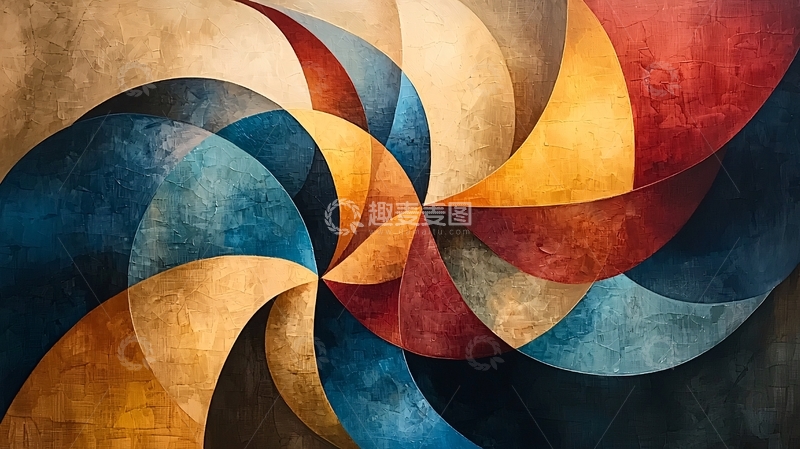 高清大图下载【趣麦麦图】抽象几何彩色漩涡