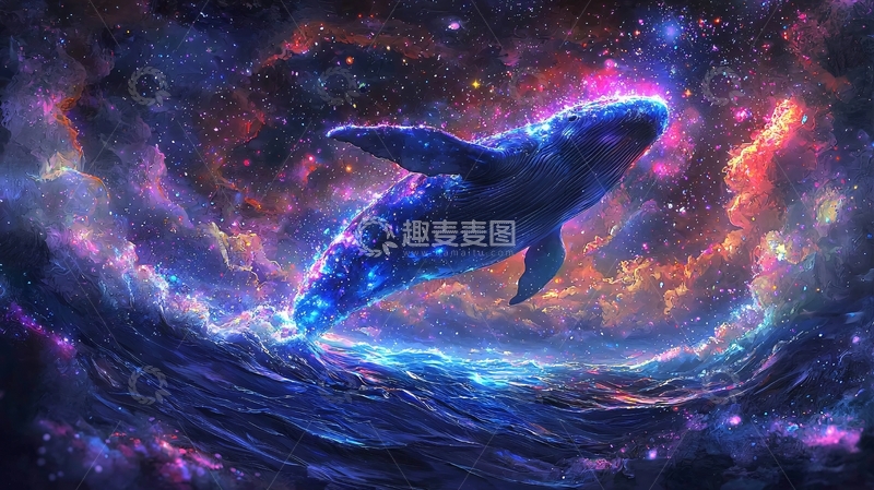 高清大图下载【趣麦麦图】宇宙鲸鱼