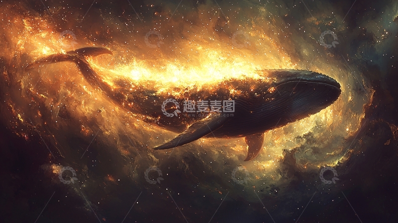 高清大图下载【趣麦麦图】燃烧的鲸鱼