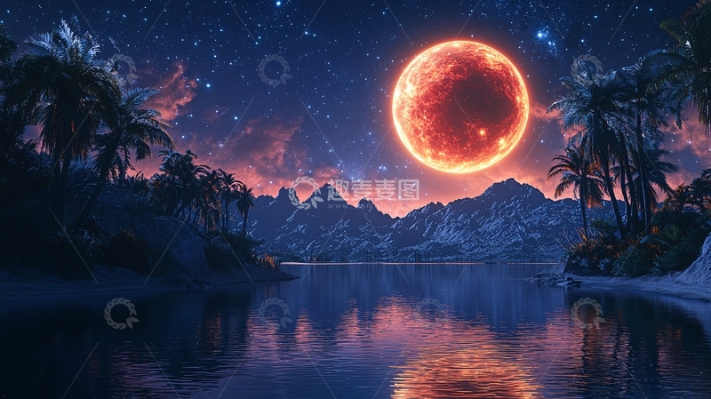 高清大图下载【趣麦麦图】血月