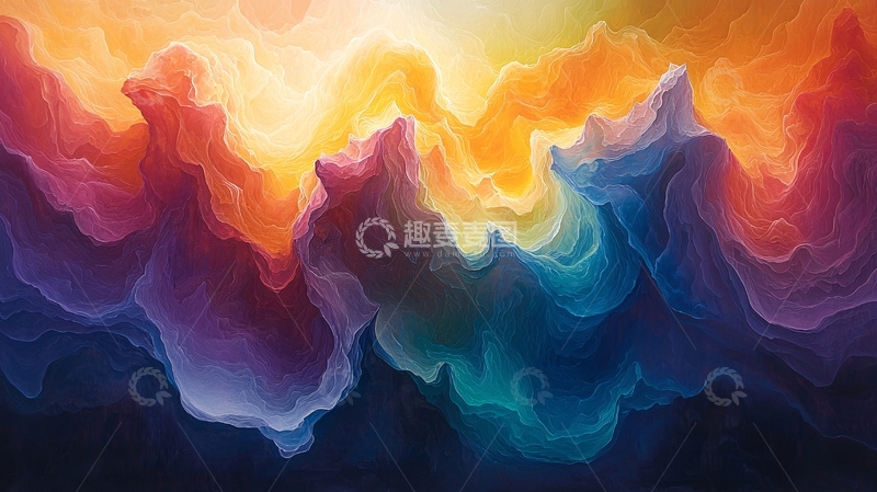 高清大图下载【趣麦麦图】抽象彩色云彩