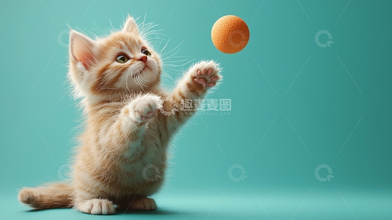 高清大图下载【趣麦麦图】小猫玩耍高清图片