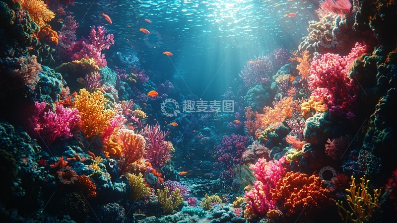 高清大图下载【趣麦麦图】-水下珊瑚礁