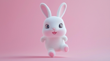 粉嫩可爱的小兔子