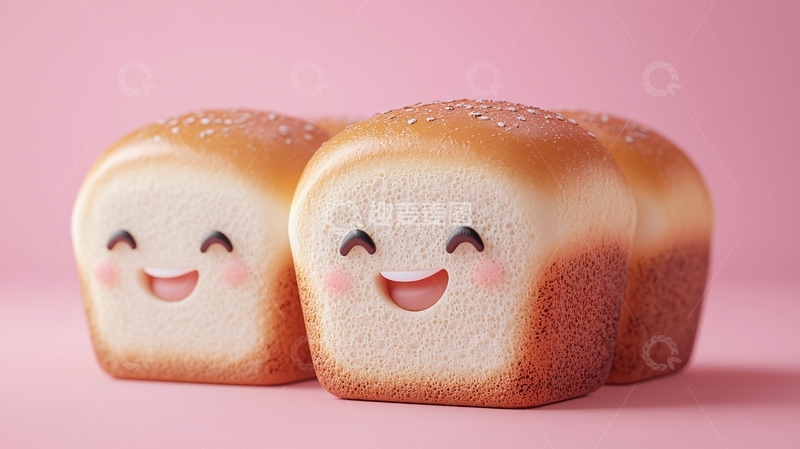 高清大图下载【趣麦麦图】可爱卡通吐司面包