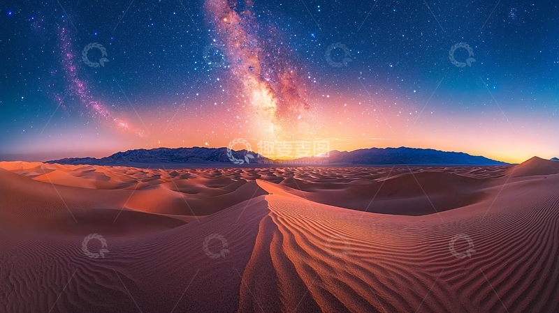 高清大图下载【趣麦麦图】沙漠星空