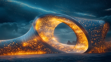 极光下发光建筑