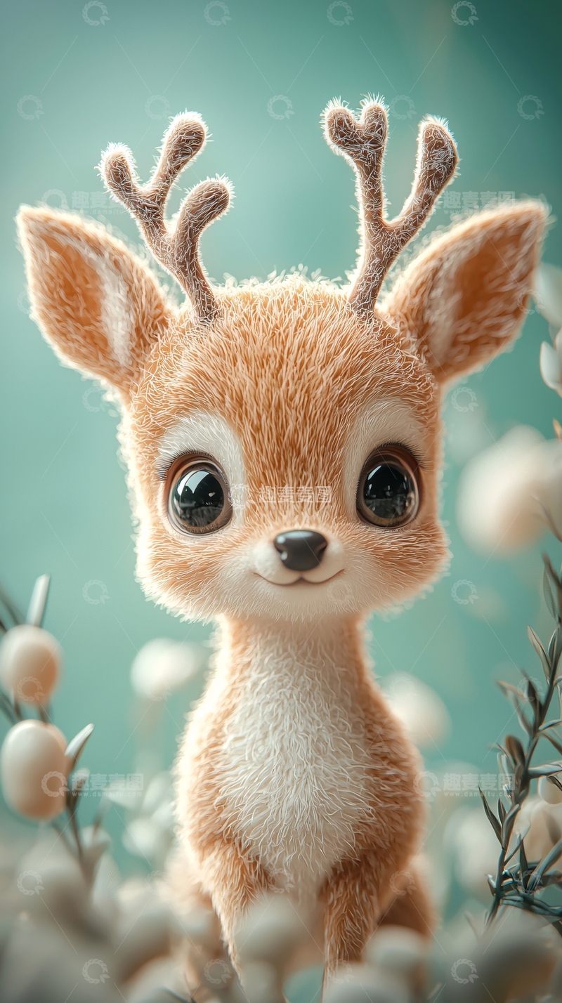 高清大图下载【趣麦麦图】卡通小鹿