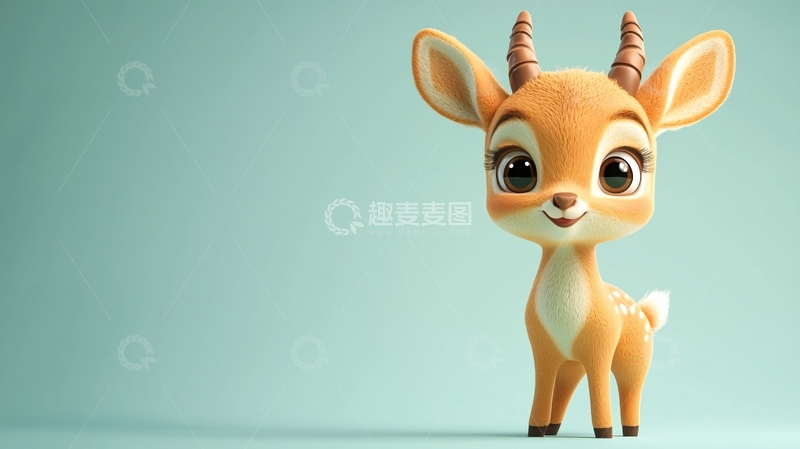 高清大图下载【趣麦麦图】卡通小鹿