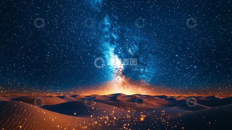 高清大图下载【趣麦麦图】沙漠星空