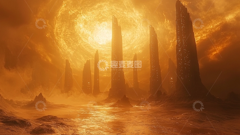 高清大图下载【趣麦麦图】炙热荒漠巨石阵