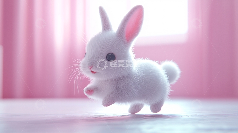 高清大图下载【趣麦麦图】粉嫩可爱的小白兔