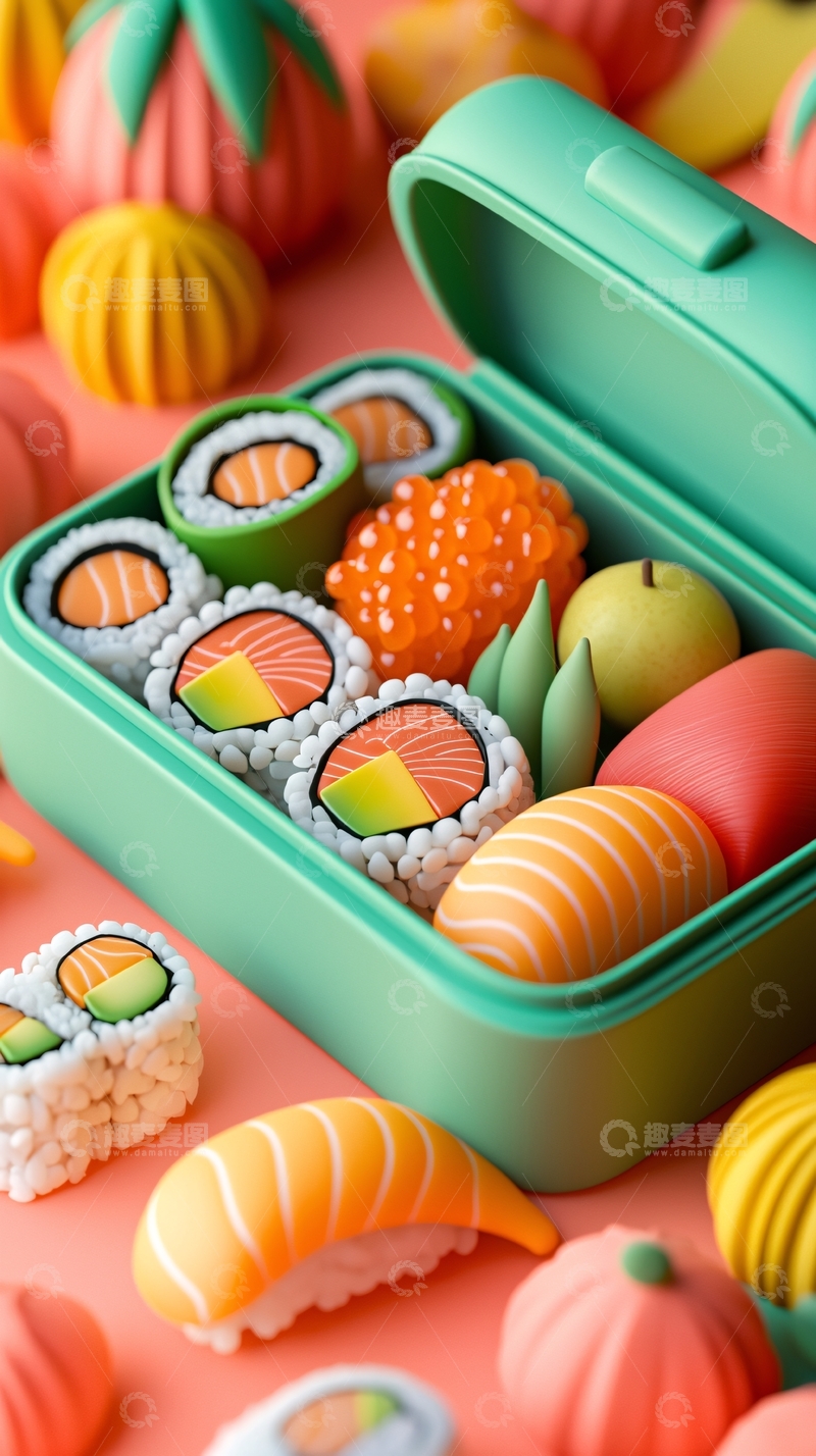 高清大图下载【趣麦麦图】可爱寿司便当