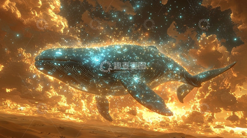高清大图下载【趣麦麦图】火焰鲸鱼