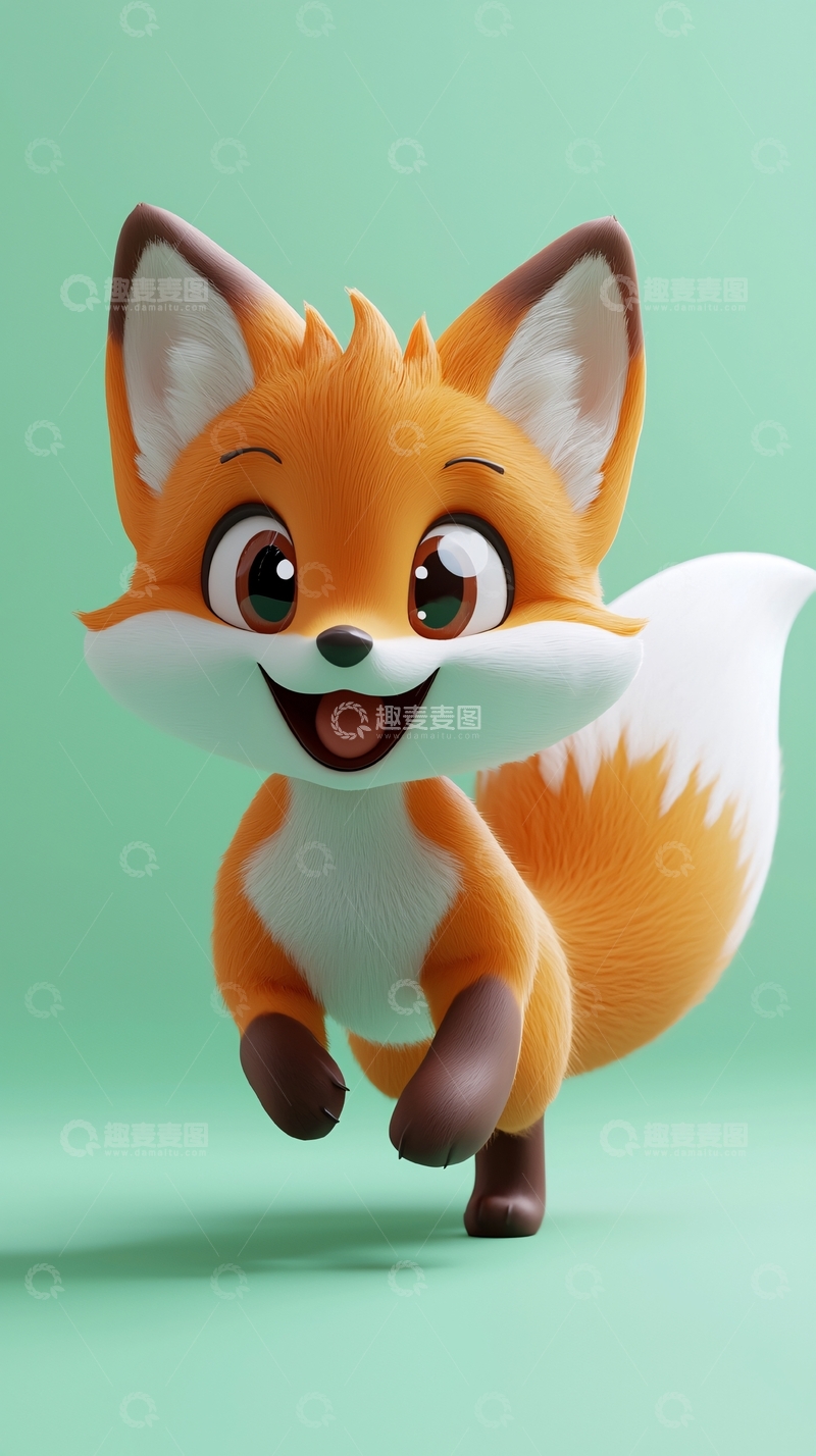 高清大图下载【趣麦麦图】可爱卡通小狐狸