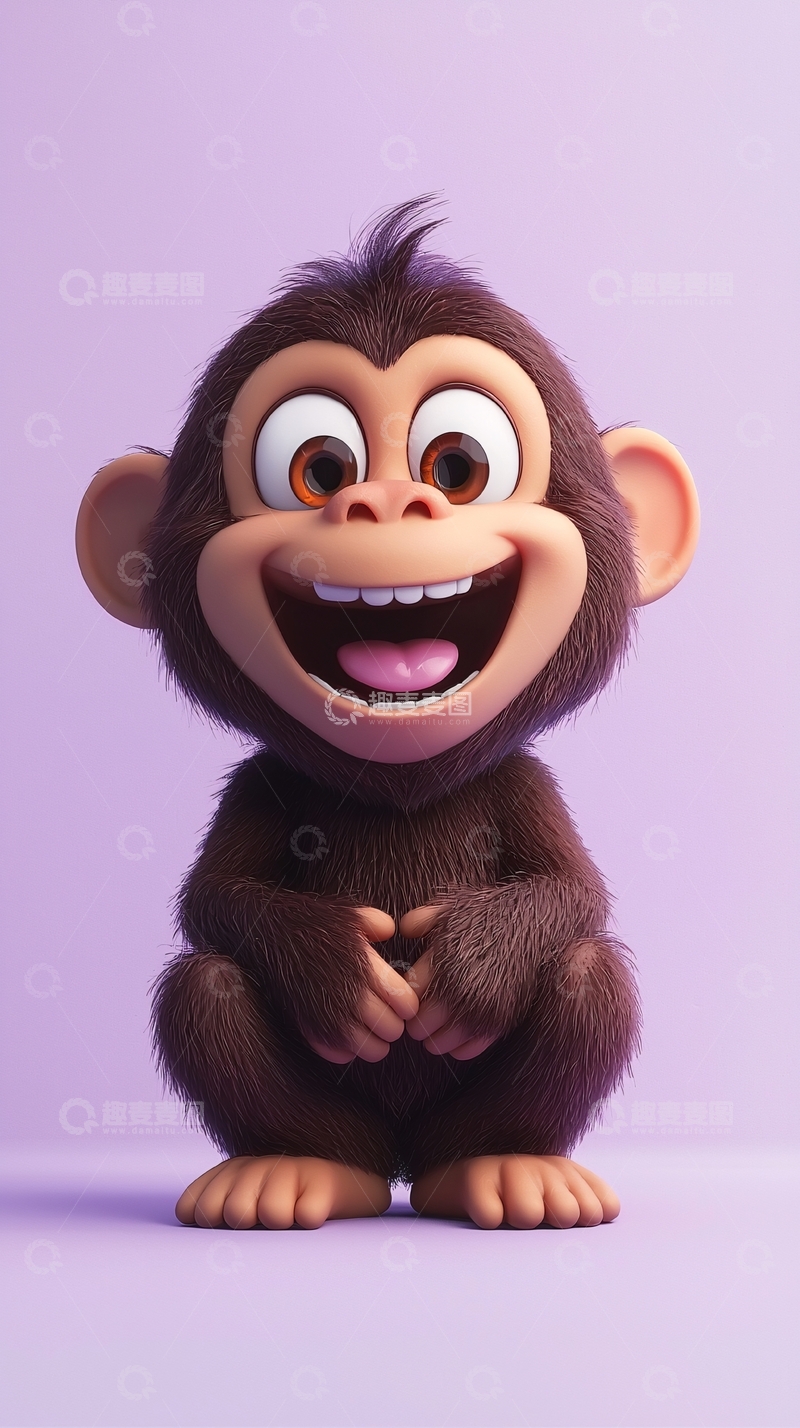 高清大图下载【趣麦麦图】可爱卡通小猴子