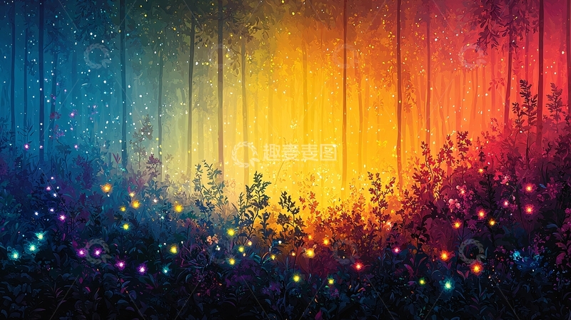 高清大图下载【趣麦麦图】梦幻森林背景
