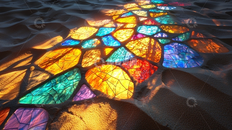 高清大图下载【趣麦麦图】彩色玻璃碎片