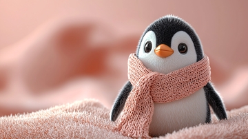 戴围巾的小企鹅