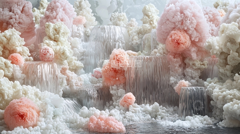 高清大图下载【趣麦麦图】粉色梦幻晶体花海